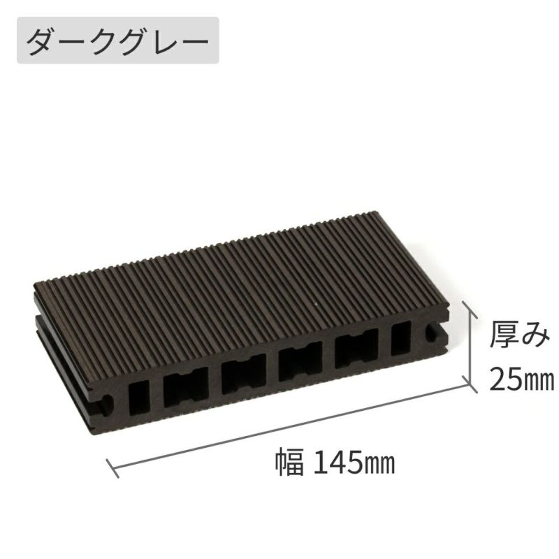 ハンディウッド_ランダムリブデッキ材25-145開 L=2000 | ウッドデッキ